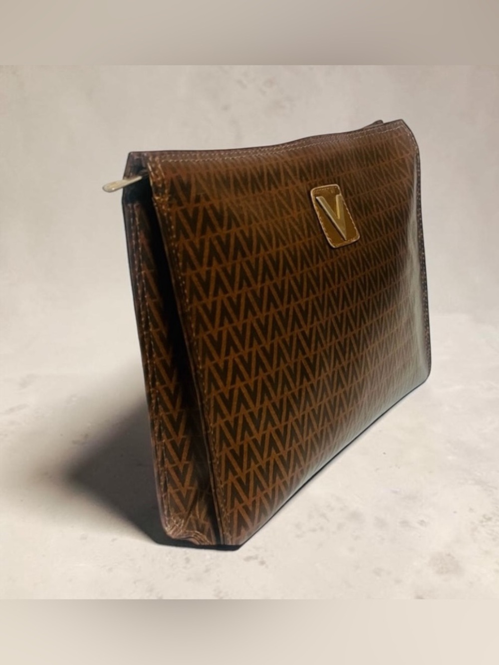 Mario Valentino Monogram Brown Clutch - Picture 6 of 14